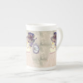 クリスマスマグ、雪だるまヴィンテージ、メリークリスマス ボーンチャイナマグカップ (正面右)