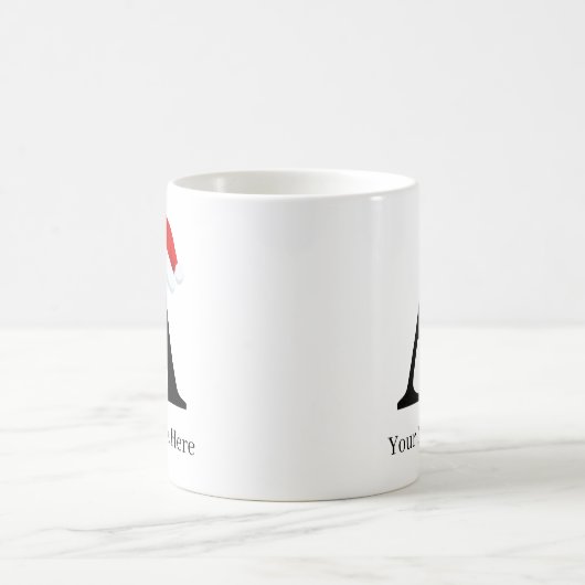 クリスマスマグ「A」イニシャル コーヒーマグカップ (中央)
