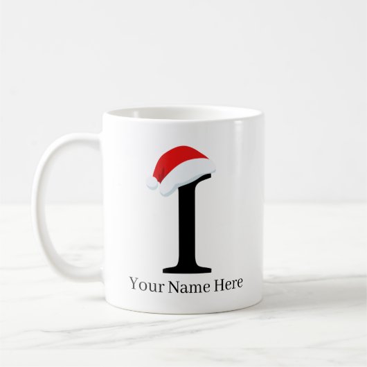 クリスマスマグ"I"イニシャル コーヒーマグカップ (左)
