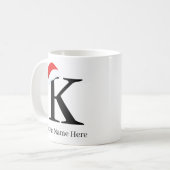 クリスマスマグ「K」イニシャル コーヒーマグカップ (正面左)