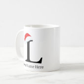 クリスマスマグ「L」イニシャル コーヒーマグカップ (正面左)