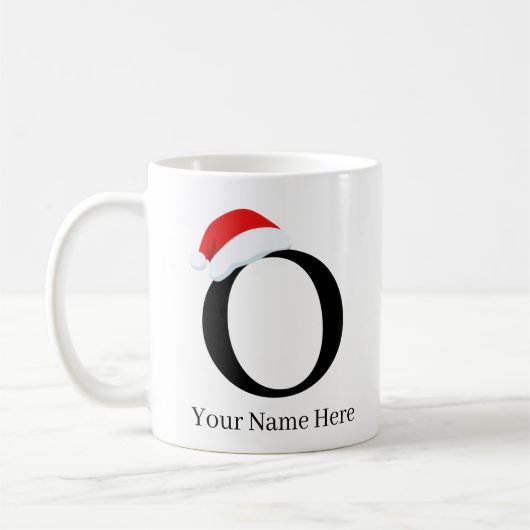 クリスマスマグ「O」イニシャル コーヒーマグカップ (左)