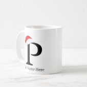 クリスマスマグ「P」イニシャル コーヒーマグカップ (正面左)