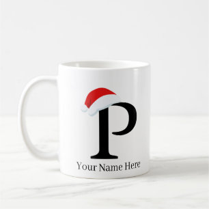 クリスマスマグ「P」イニシャル コーヒーマグカップ
