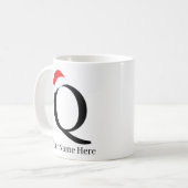 クリスマスマグ「Q」イニシャル コーヒーマグカップ (正面左)