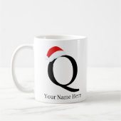 クリスマスマグ「Q」イニシャル コーヒーマグカップ (左)