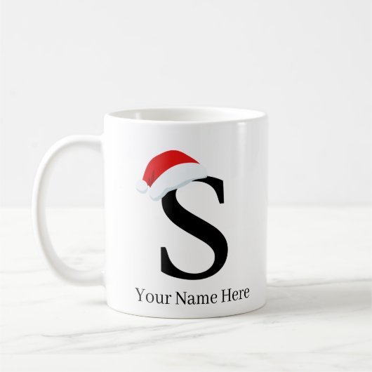 クリスマスマグ「S」イニシャル コーヒーマグカップ (左)