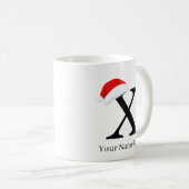クリスマスマグ「X」イニシャル コーヒーマグカップ (正面右)