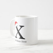 クリスマスマグ「X」イニシャル コーヒーマグカップ (正面左)