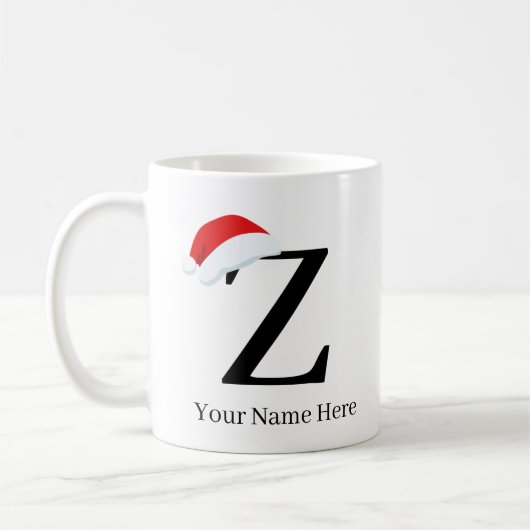 クリスマスマグ「Z」イニシャル コーヒーマグカップ (左)