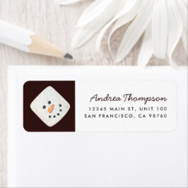 クリスマスマシュマロ雪だるま差出人住所ラベル ラベル