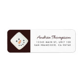 クリスマスマシュマロ雪だるま差出人住所ラベル ラベル (正面)