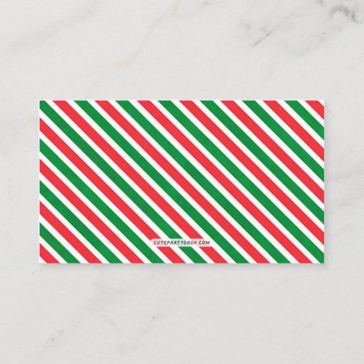 クリスマスマジカルトインデナーフードラベル 子供へ 名刺 (裏面)