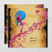 クリスマスマジックベリーのパーチメント付き 招待状 (正面/裏面)