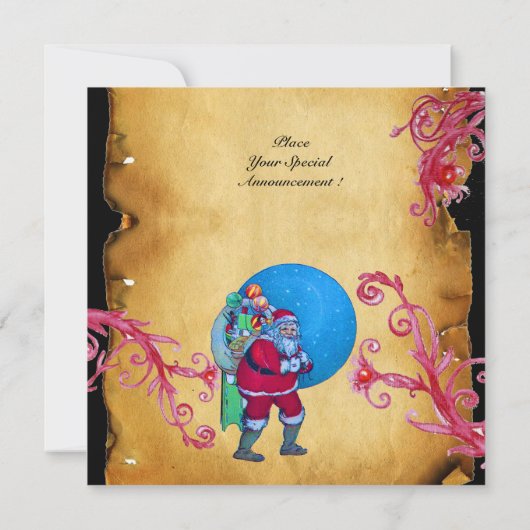 クリスマスマジックベリーのパーチメント付き 招待状 (裏面)