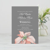 クリスマスマジック/ ポインセチアの花/ グレーの結婚式 案内状 (スタンド正面)