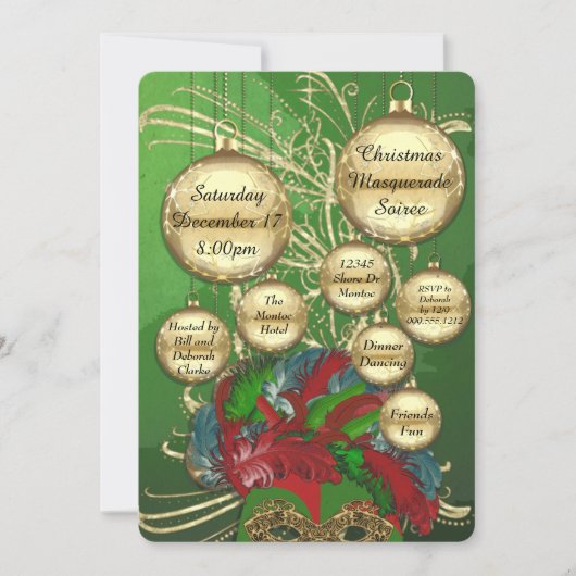 クリスマスマスカレードの祭日 招待状 (正面)