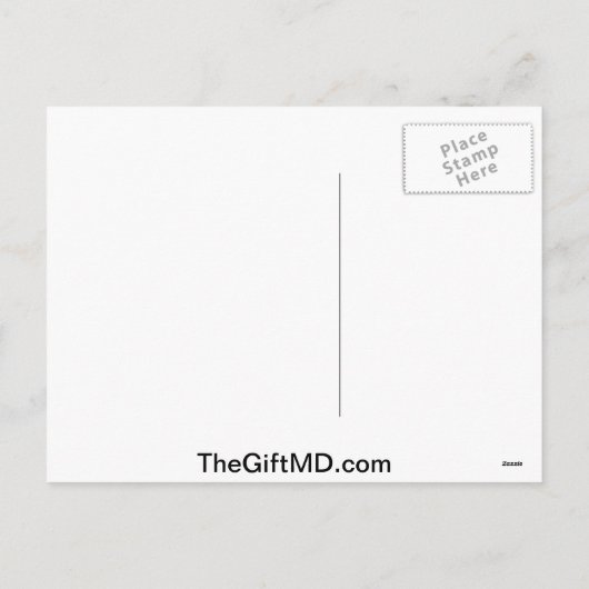 クリスマスマストツリーティール（緑がかった色）リボン – 卵巣がん シーズンポストカード (裏面)