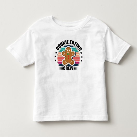 クリスマスマッチファミリークッキー食べのクルー トドラーTシャツ (正面)