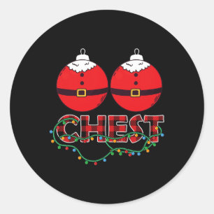 クリスマスマッチングクリスマスに栗のチェストナッツ ラウンドシール