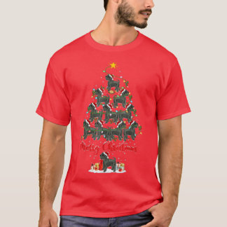 クリスマスマッチングサンタミニチュアシュナウザードッグキリスト Tシャツ