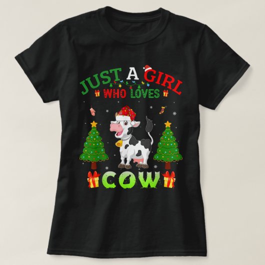 クリスマスマッチング衣装クリスマスJust A Girl Who Lov Tシャツ (デザイン正面)