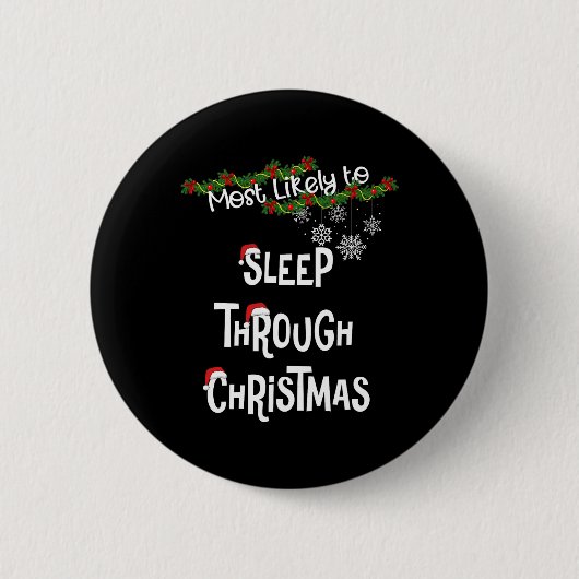 クリスマスマッチングFaを通して眠る可能性が高い 缶バッジ (正面)