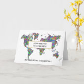 クリスマスマップのグリーティングカードの新年パーソナライズされた カード (黄色い花)