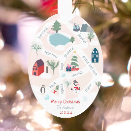 クリスマスマップのストーリーがイラストレーションの写真を伝える オーナメント