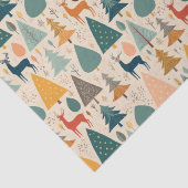 クリスマスマツと鹿の模様 薄葉紙 (詳細)