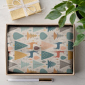 クリスマスマツと鹿の模様 薄葉紙 (ギフト)