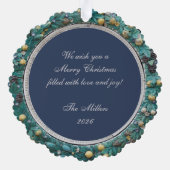 クリスマスマドンナチャイルドエンジェルズデラロビアリース オーナメントカード (裏面)