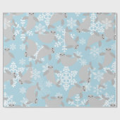 クリスマスマネージャーの冬の青い雪 ラッピングペーパー (フラット)