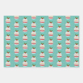 クリスマスマフィンカップケーキの束 ラッピングペーパーシート (正面)