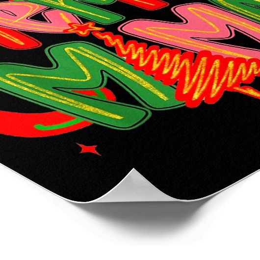 クリスマスママコケットレトログラフィック90sヴィンテージ ポスター (角)