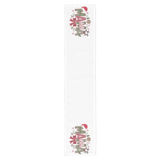 クリスマスママコケートボウマママクロースツリーケーキ ショートテーブルランナー (正面)