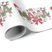 クリスマスママコケートボウマママクロースツリーケーキ ラッピングペーパー (ロールコーナー)