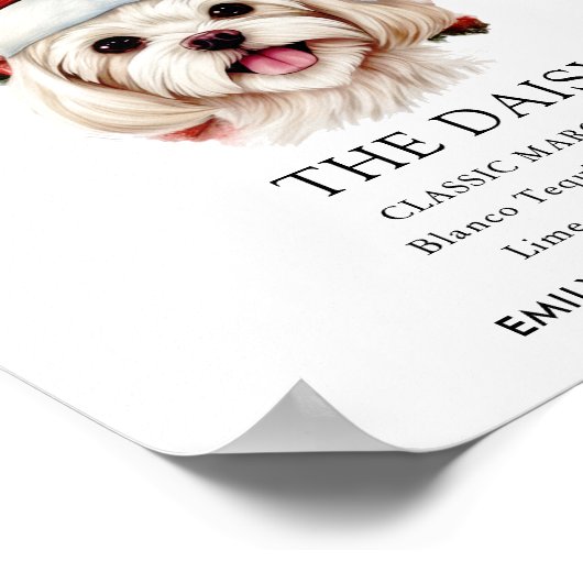 クリスマスマルチーズ結婚ドッグの特徴的なドリンクの看板 ポスター (角)