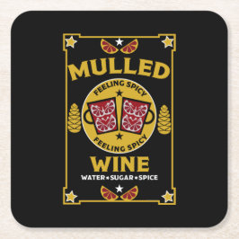 クリスマスマルチ赤ワイン スクエアペーパーコースター