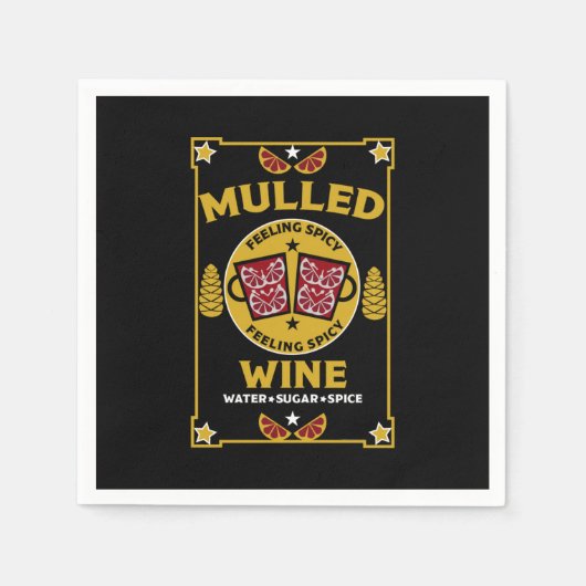 クリスマスマルチ赤ワイン スタンダードカクテルナプキン (正面)