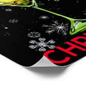 クリスマスマルティニカクテルハッピーアワーおもしろいドリンクギ ポスター (角)