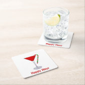 クリスマスマルティニガラス スクエアペーパーコースター (インサイチュ)