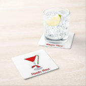 クリスマスマルティニガラスS スクエアペーパーコースター (インサイチュ)