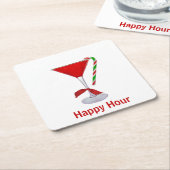 クリスマスマルティニガラスS スクエアペーパーコースター (アングル)