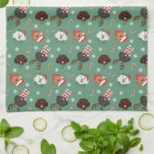 クリスマスマルティポ犬 キッチンタオル (折り畳み)