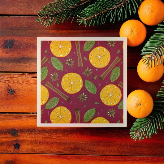 クリスマスマルドワインのスパイシーなバーガンディ スタンダードカクテルナプキン