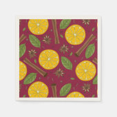 クリスマスマルドワインのスパイシーなバーガンディ スタンダードカクテルナプキン (正面)