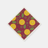 クリスマスマルドワインのスパイシーなバーガンディ スタンダードカクテルナプキン (角)