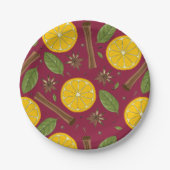 クリスマスマルドワインのスパイシーなバーガンディ ペーパープレート (正面)