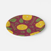 クリスマスマルドワインのスパイシーなバーガンディ ペーパープレート (アングル)